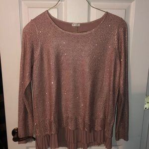 Pink sparkly long sleeve top